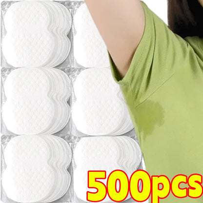 10/500Pcs Disposable Underarm Armpit Sweat Pads Sweat-absorbing Patch Summer Deodorants Non-woven Pads Breathable Ultra-thin