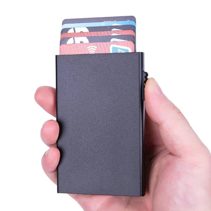 Rfid Blocking Credit Card Holder Men Wallets Metal Slim Thin Pop Up Aluminium Minimalist Wallet Luxury Male Purse Vallet Choice
