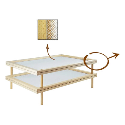 Stackable Food Dryer With Net Wooden Pasta Herb Drying Racks Multipurpose 2-Tier Food-Dryer Holder