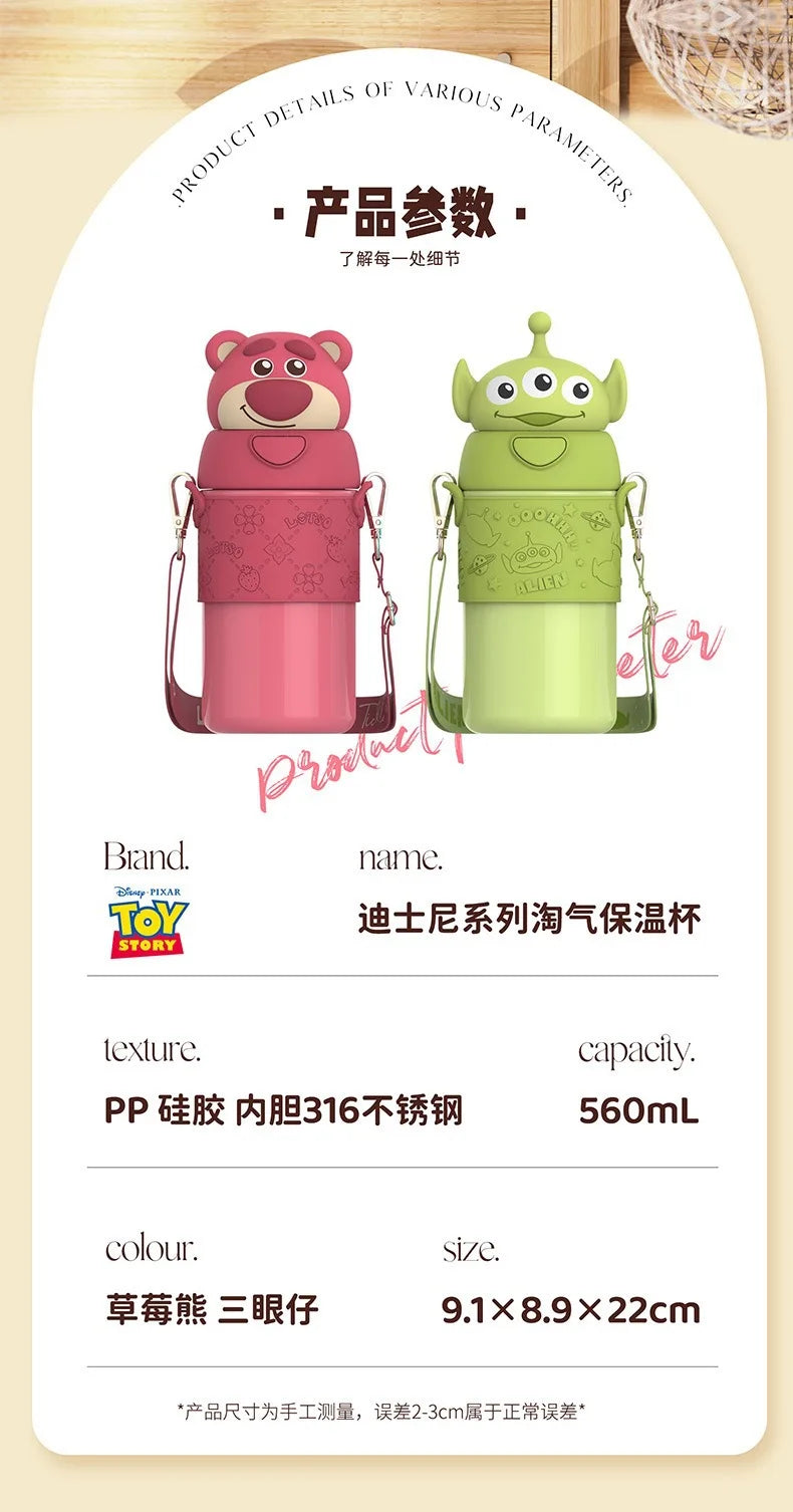 560ml Sanrio Kuromi Stainless Steel 316 Thermos Kawaii Hello Kitty Cinnamoroll Melody Kids Vacuum Flask Water Bottle Tumbler