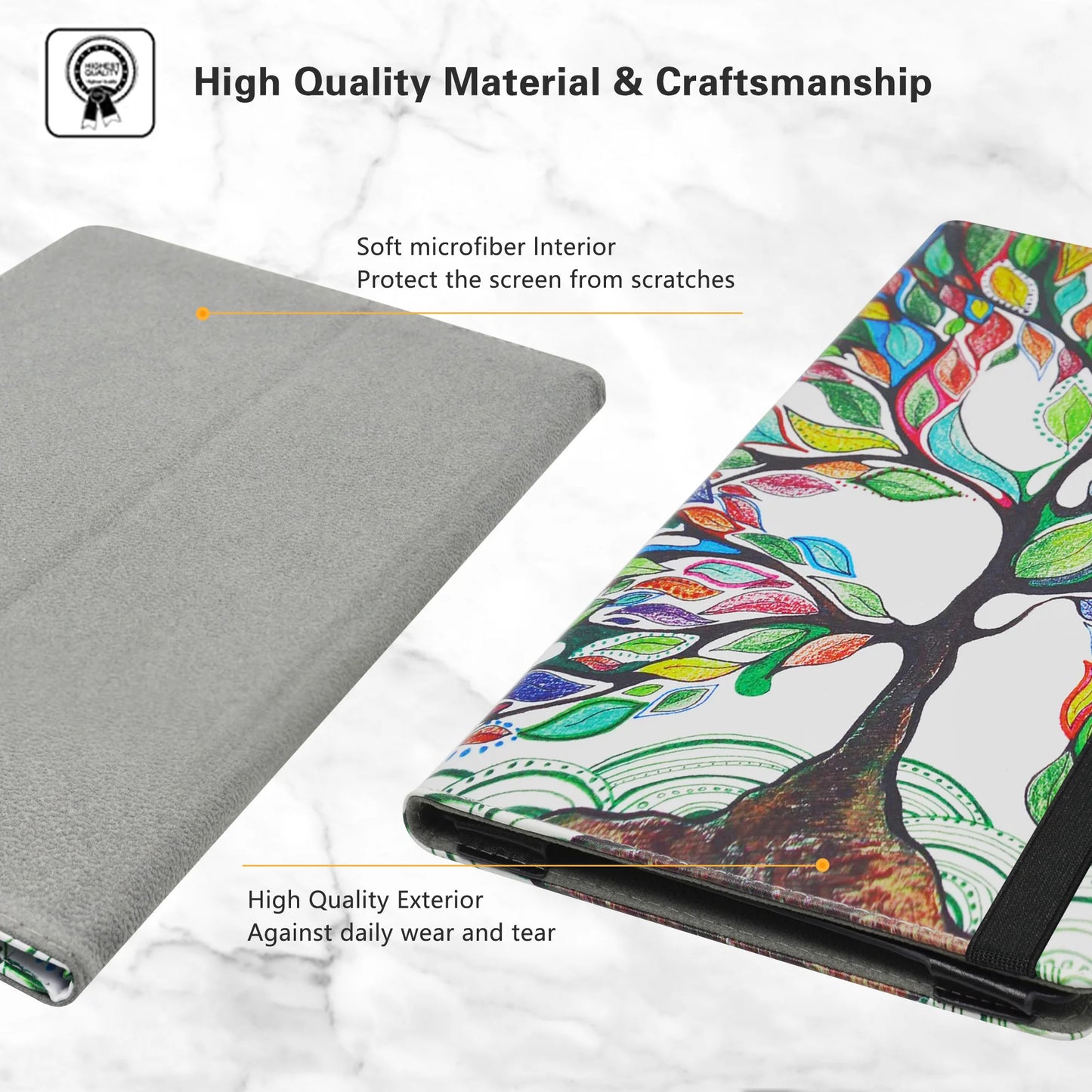 Tablet Case For 10.4" TCL TAB 10 Gen 2 / TECLAST T40Air  Folding Stand PU Leather Cover with Elastic Closure