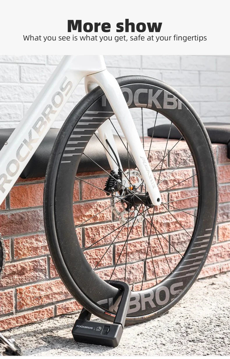ROCKBROS Bicycle Smart Lock NFC Lock Aluminum Alloy High Strength Waterproof Anti-theft Safety U-Shape Lock MTB Road Bike Cyclin