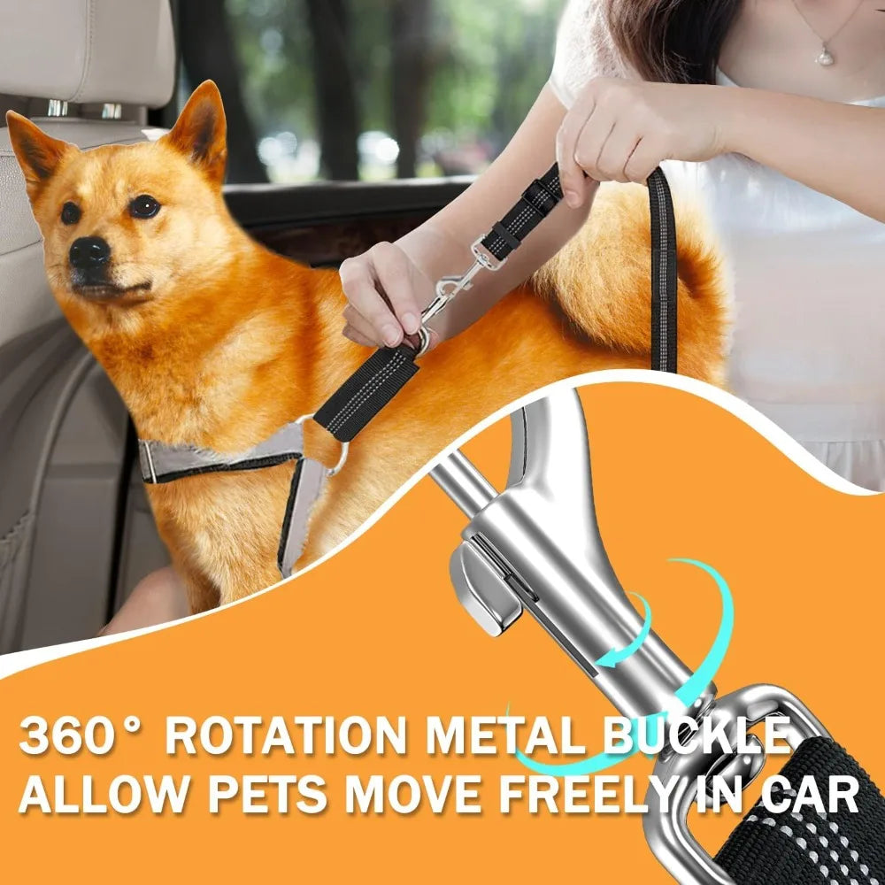 2 in1 Dog Car Harness Leash Adjustable Pet Seat Belt with Anti-Shock Bungee Buffer for Kitten Dogs Collar Pet Accessorie