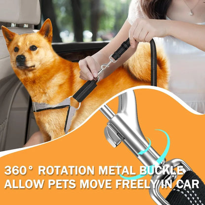 2 in1 Dog Car Harness Leash Adjustable Pet Seat Belt with Anti-Shock Bungee Buffer for Kitten Dogs Collar Pet Accessorie