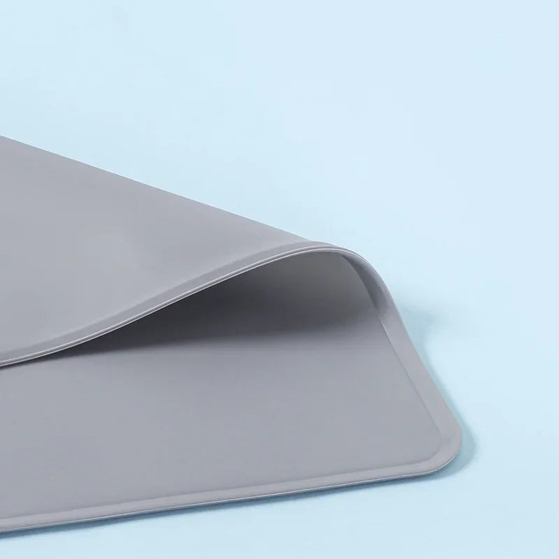 Silicone Pet Food Mat With High Lips - Waterproof & Non - Stick Feeding Pad For Dogs & Cats - Anti - Spill Feeder Tray Placemat