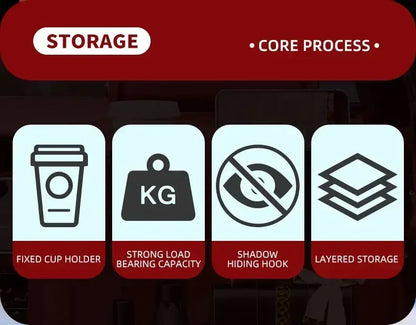 2Pcs Car Seat Headrest Hook Hanger Storage Organizer Universal with Cup Holder for Handbag Fit Universal Vehicle Car Accessories