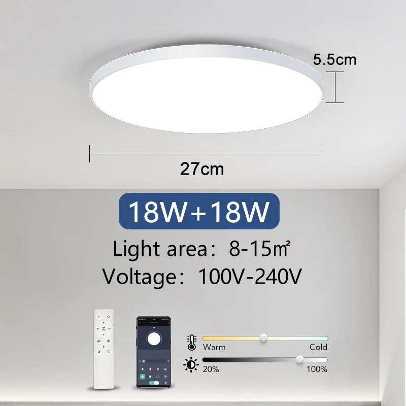 Smart Led Ceiling Lamp 36W 50W Dimmable Modern Led Ceiling Lights With APP Remote Control For Bedroom Living Room