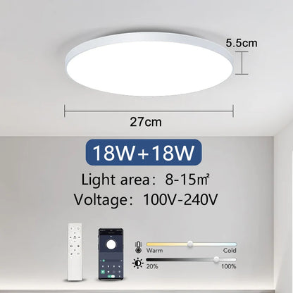 Smart Led Ceiling Lamp 36W 50W Dimmable Modern Led Ceiling Lights With APP Remote Control For Bedroom Living Room