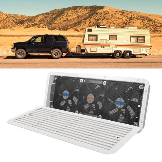 Rv Fridge Fan Rv Refrigerator Fan 12V Three Fans Quiet RV Side Vent Fan with Protecting Net for RV  Motorhome Yacht Boat