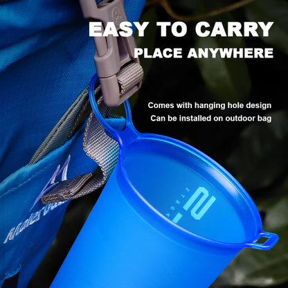 WRELS Folding Water Bottle TPU BPA-Free Collapsible Soft Flask Outdoor Sport Hiking Camping Running Portable Soft Water Bottle