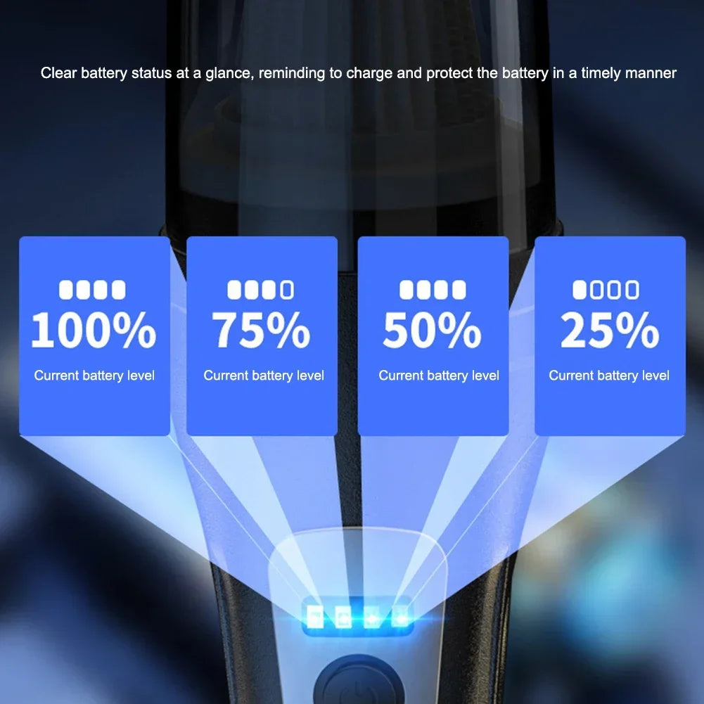 Handheld Vacuum Cleaner Cordless USB Charging Portable for Car Home Office Pet Hair Strong Suction Lightweight Mini Cleaner