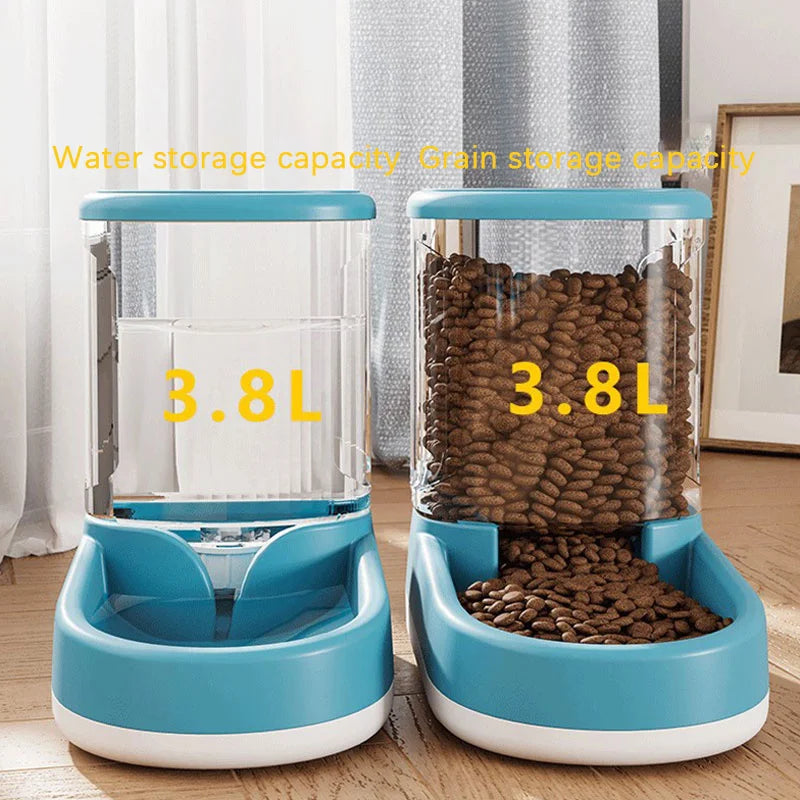 Automatic Pet Feeder Water Dispenser Dog Cat Gravity Food Water Dispenser With Pet Food Bowl Large Capacity
