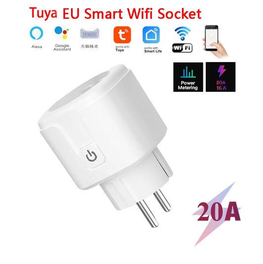 Smart Plug WiFi/Zigbee Socket EU 20A With Power Monitor Timing Function Voice Control Works With Alexa GoogleHome