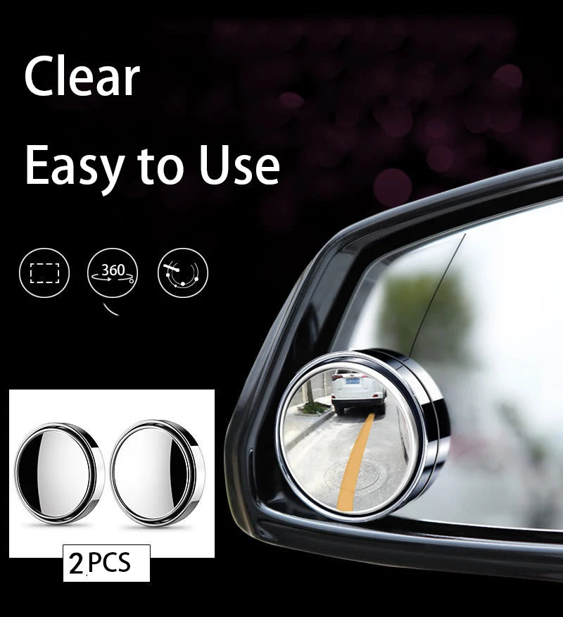 Car Blind Spot Mirror Side View Mirrors 360 Degree Wide Angle Adjustable Round Convex Mirror Driving Safety Auto Accessories