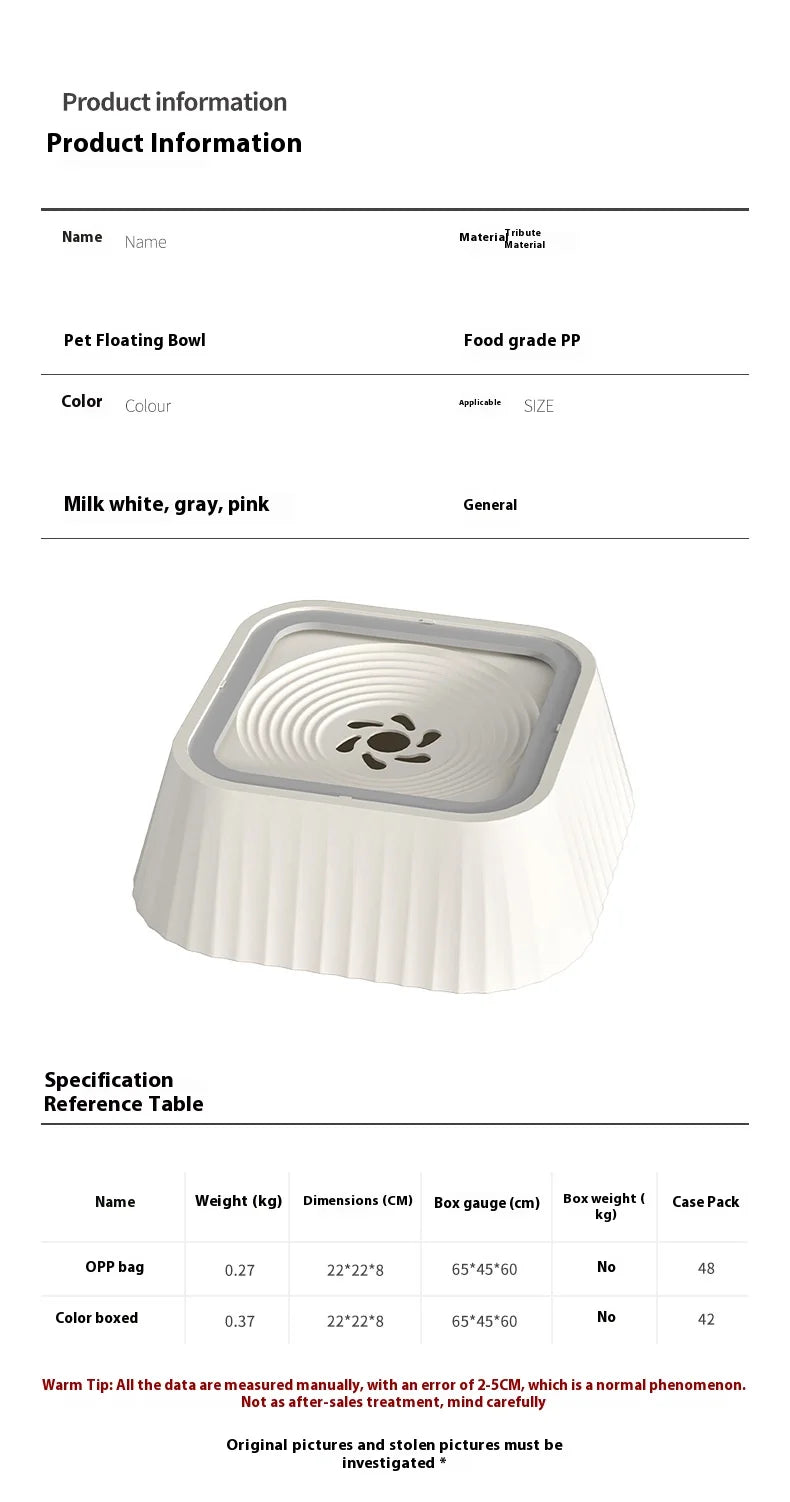 Pet Water Fountain with Floating Plates No Spill Dog Water Bowl Clean Drinking Slow Feeder Anti-splash Pet for Dogs for Pet