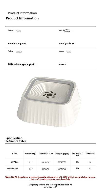 Pet Water Fountain with Floating Plates No Spill Dog Water Bowl Clean Drinking Slow Feeder Anti-splash Pet for Dogs for Pet