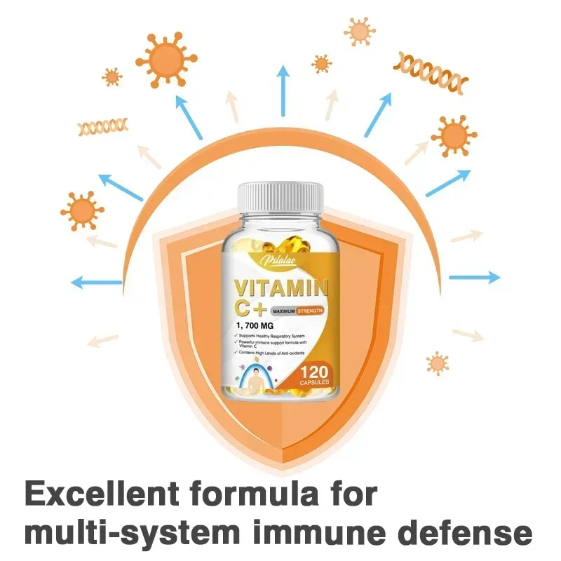 Vitamin C 1700 Mg - Powerful Immune Support, High Levels of Antioxidants with Vitamin D3, Zinc, Elderberry