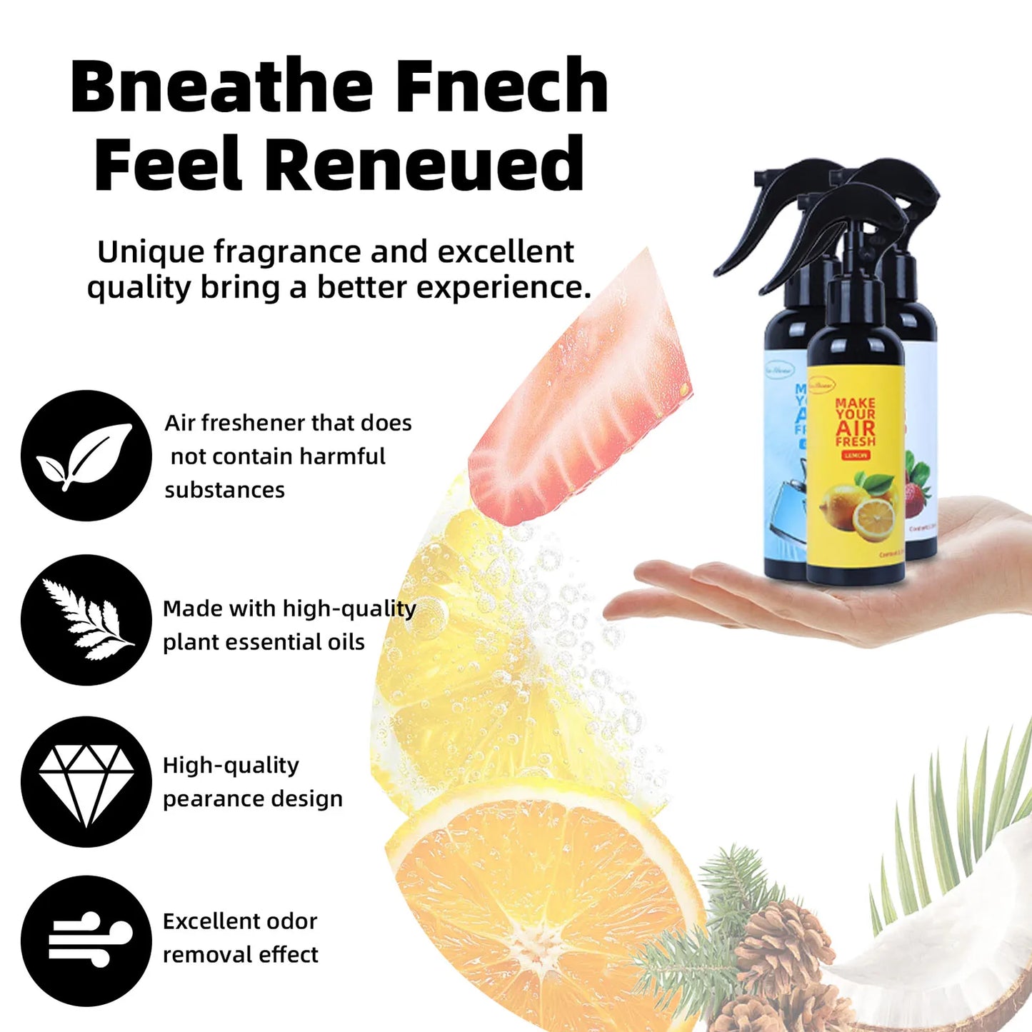 150ML Hand - sprayed Air Freshener, Car Spray, Home Air Purifying and Deodorizing Perfume