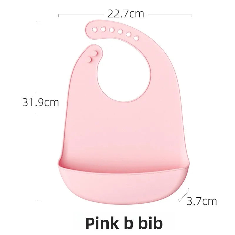 Eating Enlarged and Widened Bib Waterproof Silicone Super Soft and Light Feeding Complementary Food Children's Bib Saliva Pocket