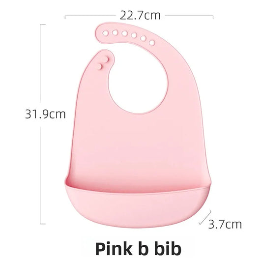 Eating Enlarged and Widened Bib Waterproof Silicone Super Soft and Light Feeding Complementary Food Children's Bib Saliva Pocket