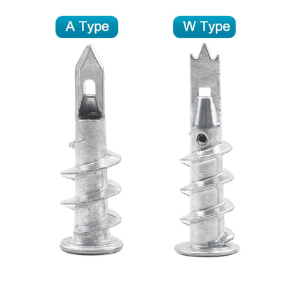 NINDEJIN 10/20/25pcs Zinc Alloy Steel Self-drilling Anchor 13*41mm Plasterboard Drywall Anchor Hollow Wall Anchor