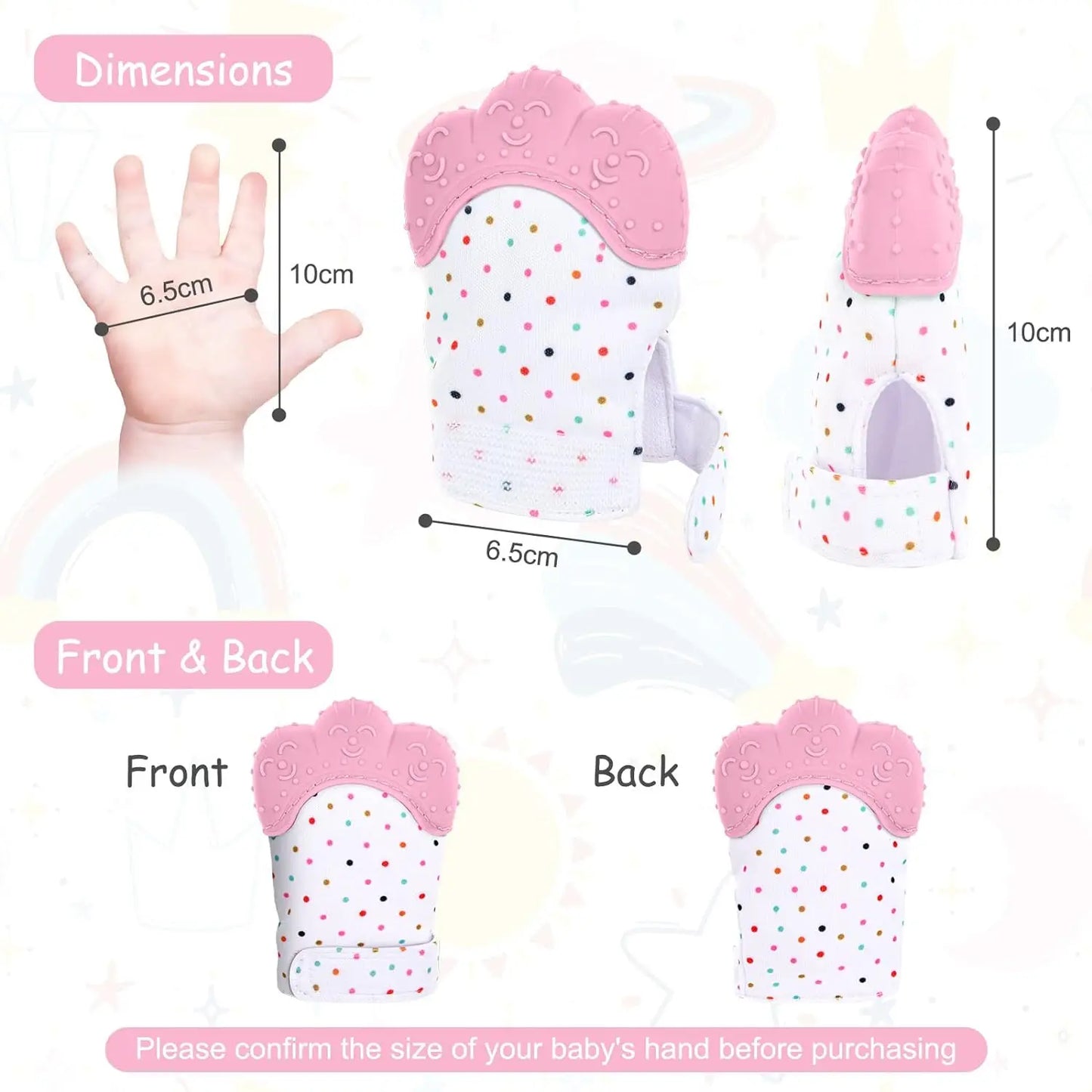 Food grade silicone Gloves Baby Teether Gloves Anti Eating Hand Teething Chewing Prevent Scratches Glove toys Mitten Pain Relief