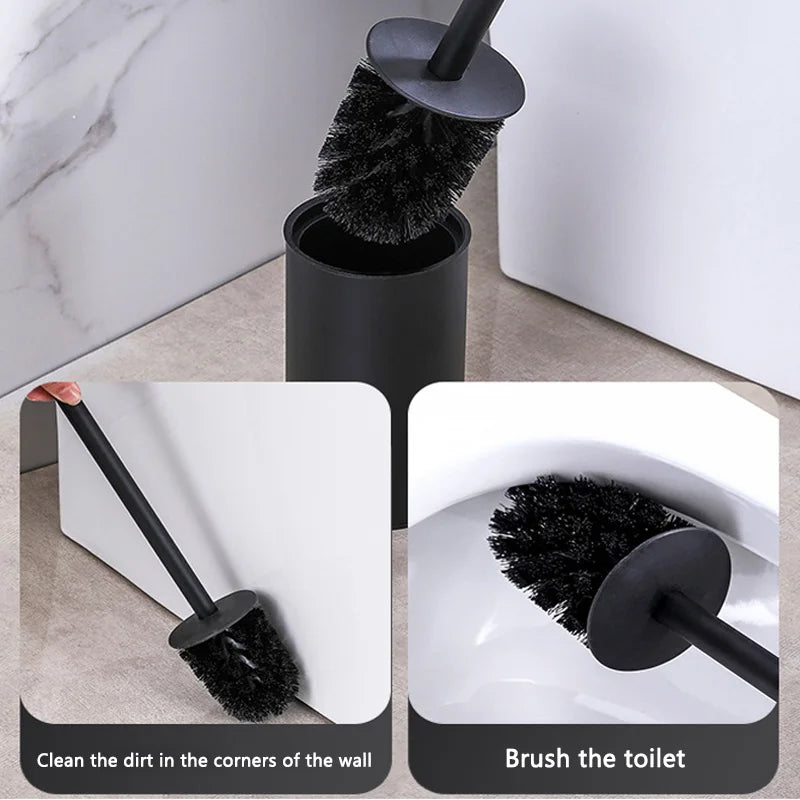 Modern Stainless Steel Toilet Brush Bathroom Accessories Detachable Bathroom Bowl Brush Set
