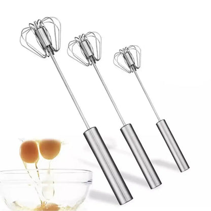 Egg Beater Semi Automatic Mixer Manual Self Turning Steel Easy Whisk Hand Blender Egg Cream Stirring Baking Cooking