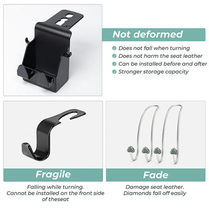 Universal Car Seat Back Hook Multi-functional Auto Car Seat Headrest Hanger Hook Phone Holder Car Organizer For Bag Purse Cloth