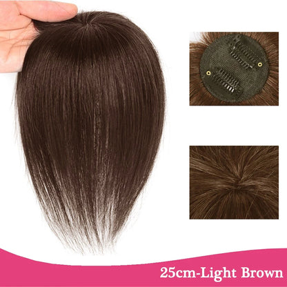 Replacement Piece Hair Covering White Hair Natural Invisible Seamless Hair Clip In Hair Bangs Hairpiece Synthetic Fake Bang Hair