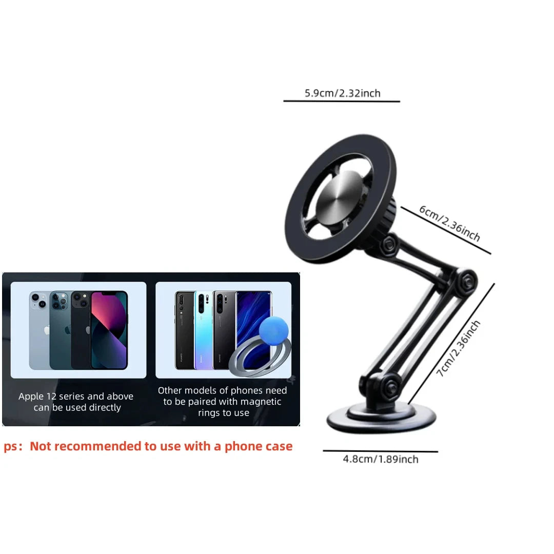 Magnetic Car Phone Stand - Scalable, 360 ° Rotating Foldable, Compatible with All Phones, Suitable for All Scenarios