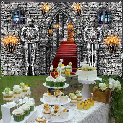 Medieval Party Banner Medieval Castle Backdrop Medieval Castle Backdrop Medieval Party Decorations Medieval Themed Party