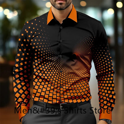 Casual business men's formal shirt button shirt long sleeve party evening business daily autumn winter spring summer shirt