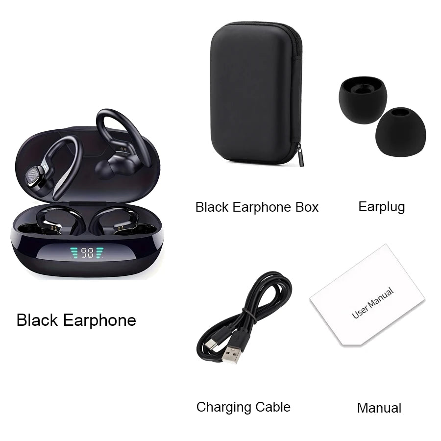 Original Wireless Earphones Ture Wireless Earbuds Ear Hook Sports HiFI Stereo Waterproof Headset With Mic TWS Headphone