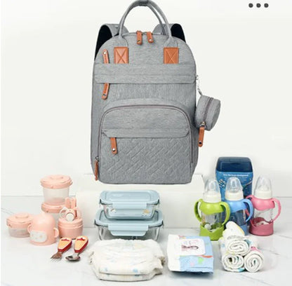 Diaper Bag Backpack Baby Essentials Travel ToteWaterproof with Multi-function Changing Station Pad Stroller Straps Big Mommy Bag