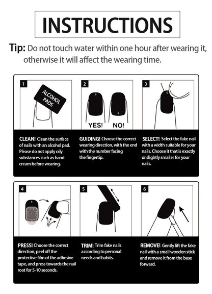 Short Full Press on Nails 24 Pcs False Nails Set Stick on Nails High Quality Reusable Fake Nails Solid Color Design Nail Art