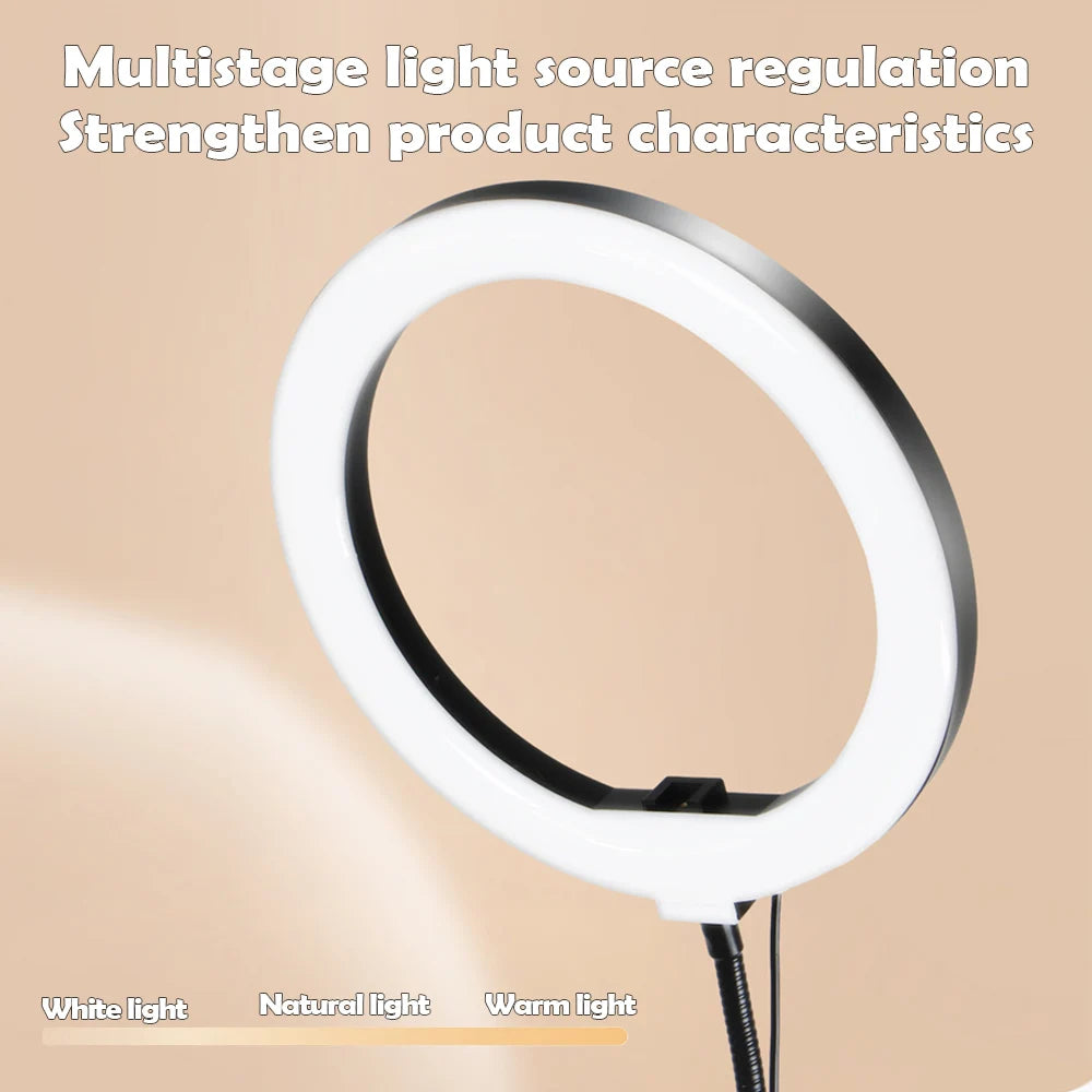 LED Phone live streaming Fill Light with Flexible Robotic Arm Phone Holder Fixed Shooting Recording Live Streaming Selfie Stick