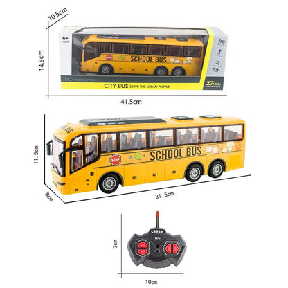 1:30 RC City Bus High Speed Racing Model RC Car School Bus Police Bus Tour Bus Realistic Beaming Lights Rubber Tires Toys Boys