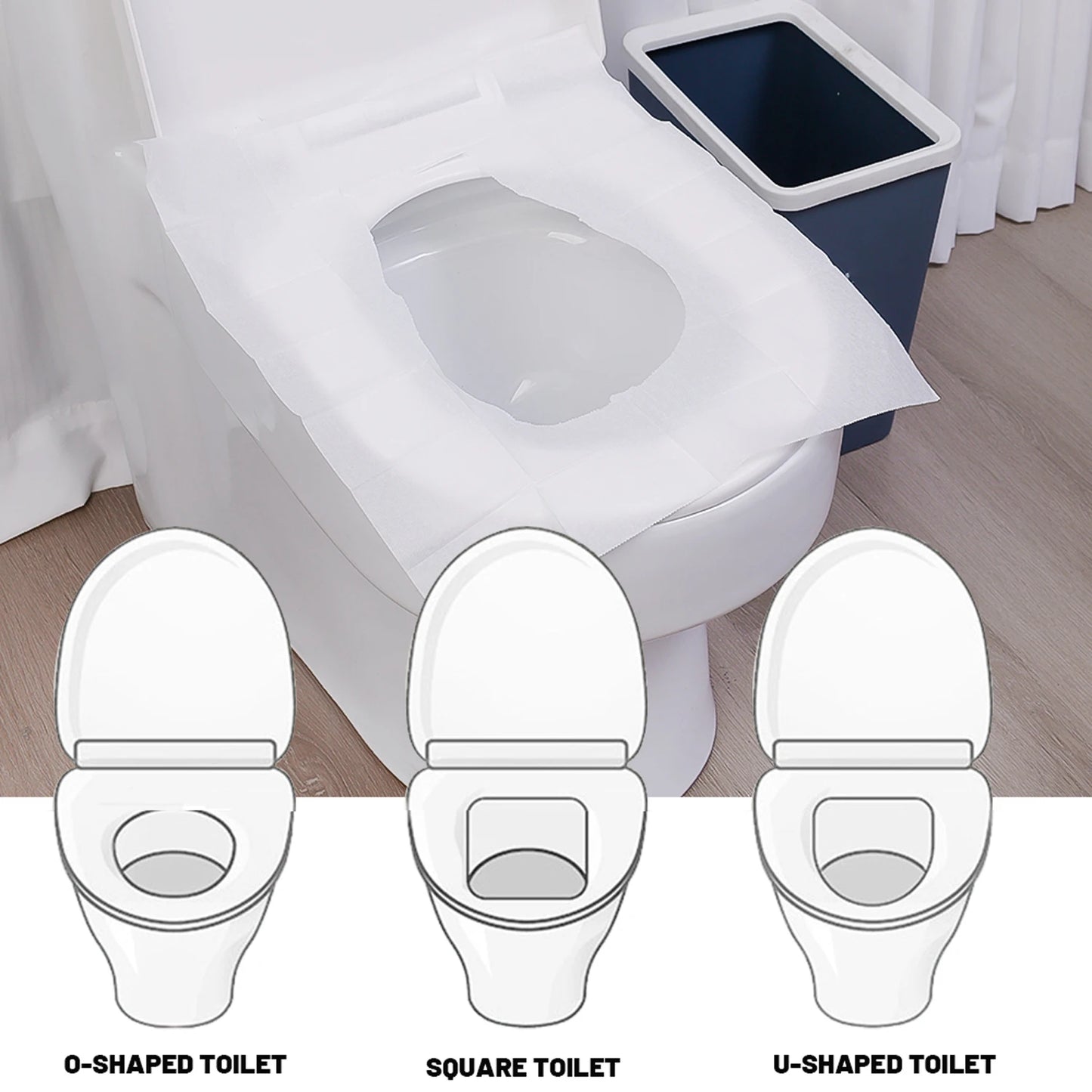 50/10pcs Disposable Toilet Seat Pads Portable Bathroom Toilet Pads Degradable Paper Portable Home Travel Camping Hotel Supplies