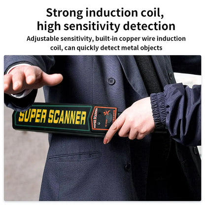 Black Metal Detector Handheld Metal Detection Outdoor Gold Finder Portable Scanner Depth Wall Detector Safe Checking