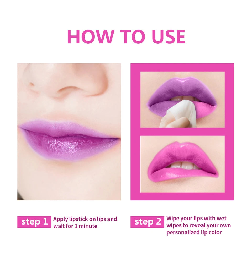 Magic Lipstick Temperature Color Changing Lip Stain Gloss Moisturizing Long Lasting Waterproof Lip Balm 6Colors Women Lipstick
