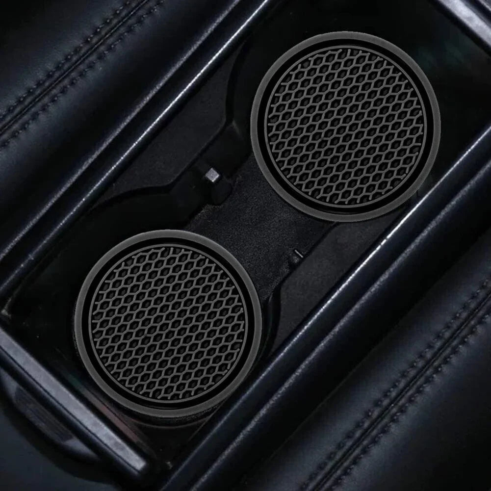 2pcs Black Car Auto Cup Holder Anti Slip Insert Coasters Pads Interior Accessories For Most Cups Accessories