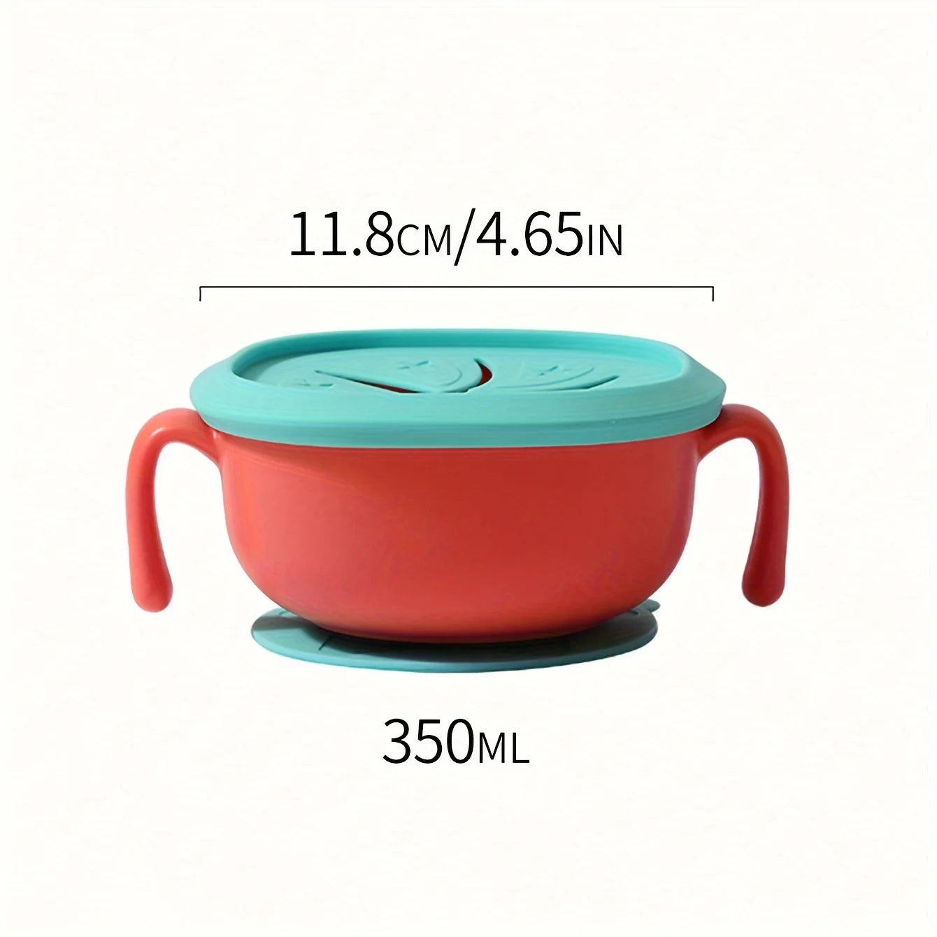 3-in-1 Baby Snack Bowl with Silicone Straw,Cover&Detachable Suction,Kids Soup Bowl with Handle, Portable Handle Cup for Outdoor
