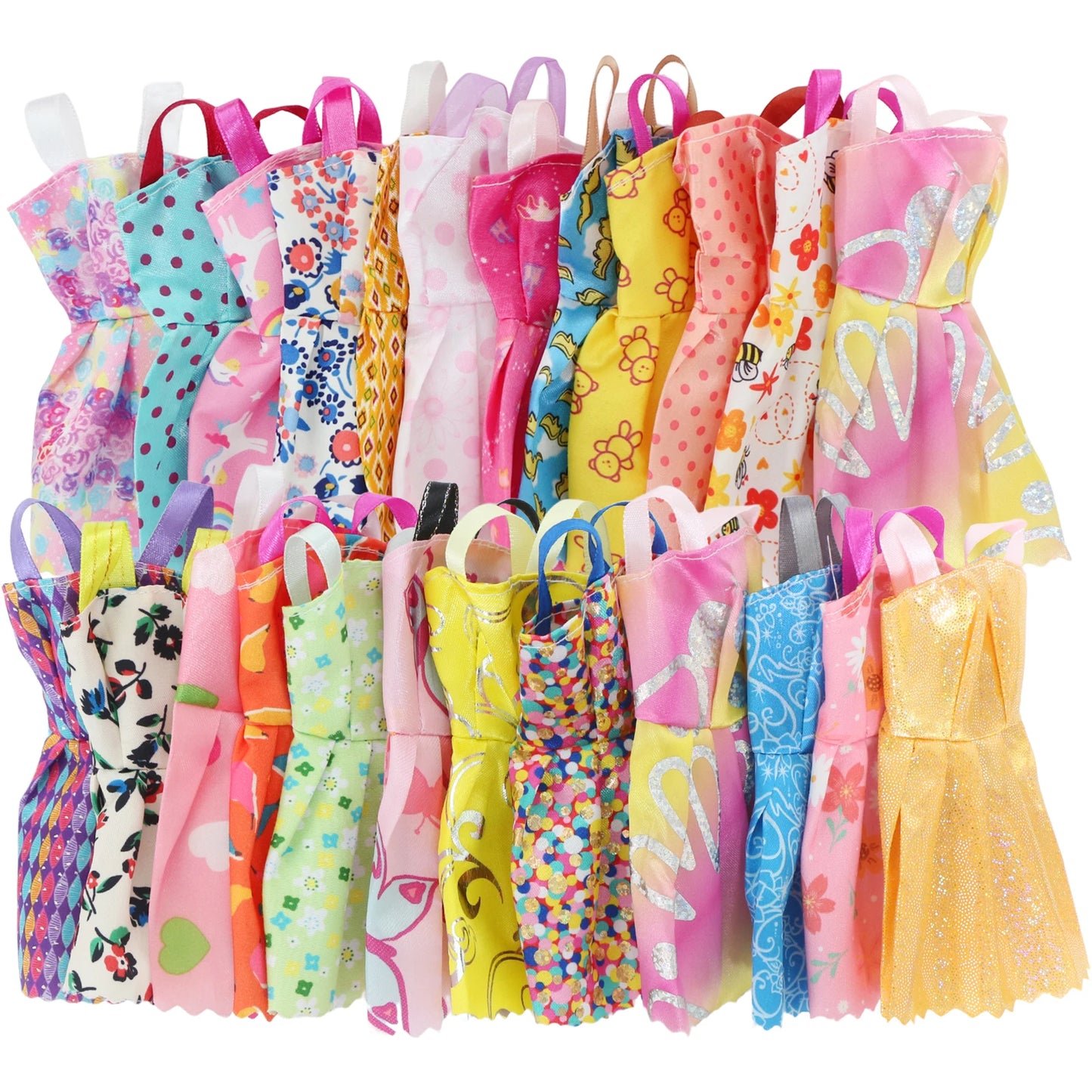 50 Pcs/Set Fashion Doll Accessories for 11.5'' Doll with Party Gown Fashion Dress Outfit Pants Shoes Girl Kids Playhouse Toy