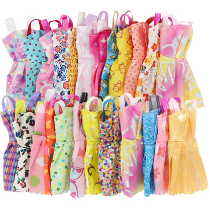 50 Pcs/Set Fashion Doll Accessories for 11.5'' Doll with Party Gown Fashion Dress Outfit Pants Shoes Girl Kids Playhouse Toy