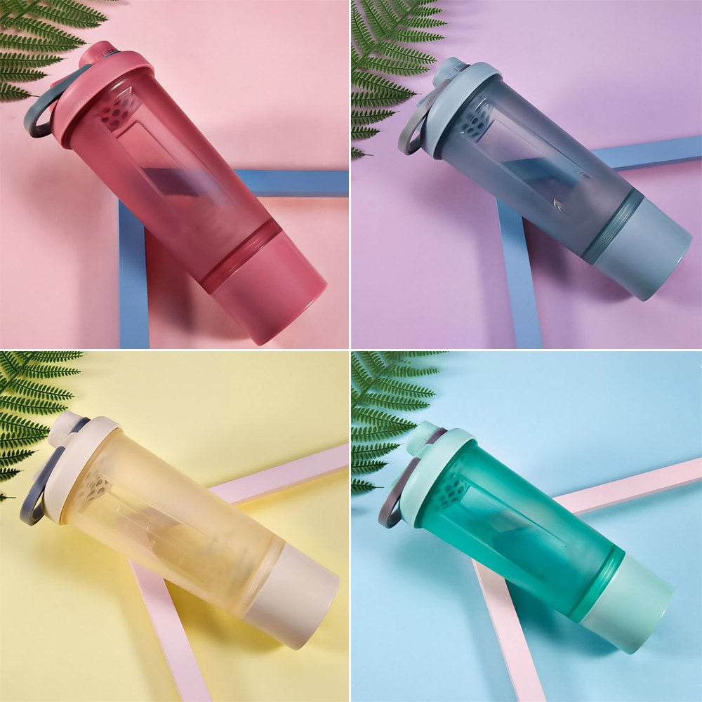 600ml Frosted Shake Cup Milkshake Sports Bottle Outdoor Fitness Water Blender Bottle Protein Powder Portable Gym Training Drink