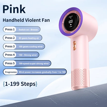 Xiaomi Portable Handheld Electric Fan High Speed Bladeless Fan USB Charging Silent Air Conditioner Digital Display Electric Fan