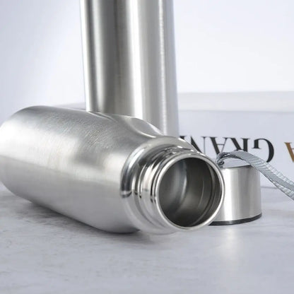 Travel for Cycling Sports with Handle Rope Cold Water Stainless Steel Drinking Cup Water Bottle