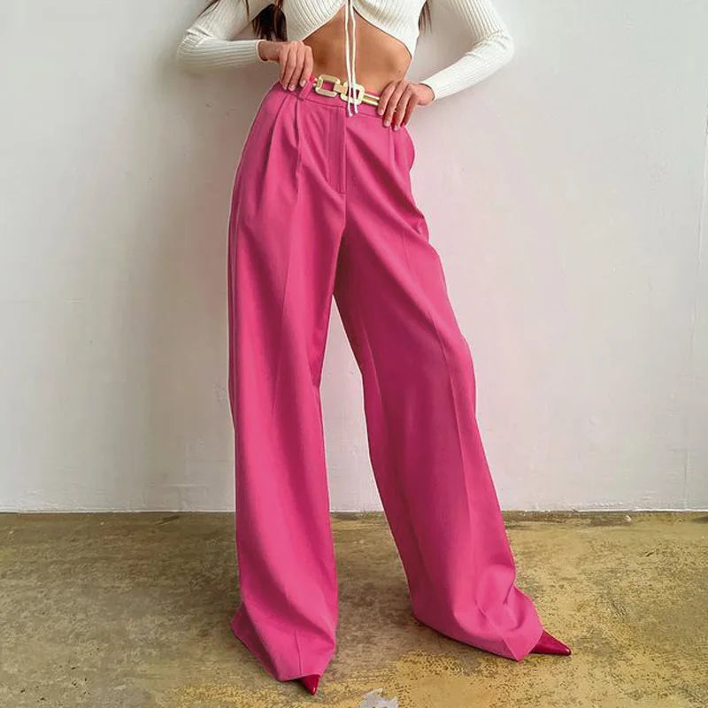 2025 New Women High Waist Casual Wide Leg Pants Long Palazzo Pants Trousers