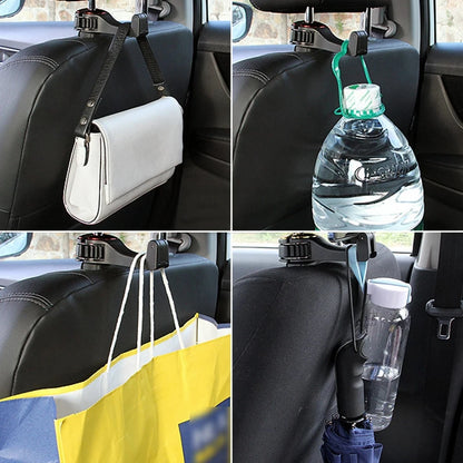 3 in 1 Car Vehicle Back Seat Headrest Hook Mobile Phone Holder Portable Seat Back Hanger Hook for Bag Purse Cloth Grocery